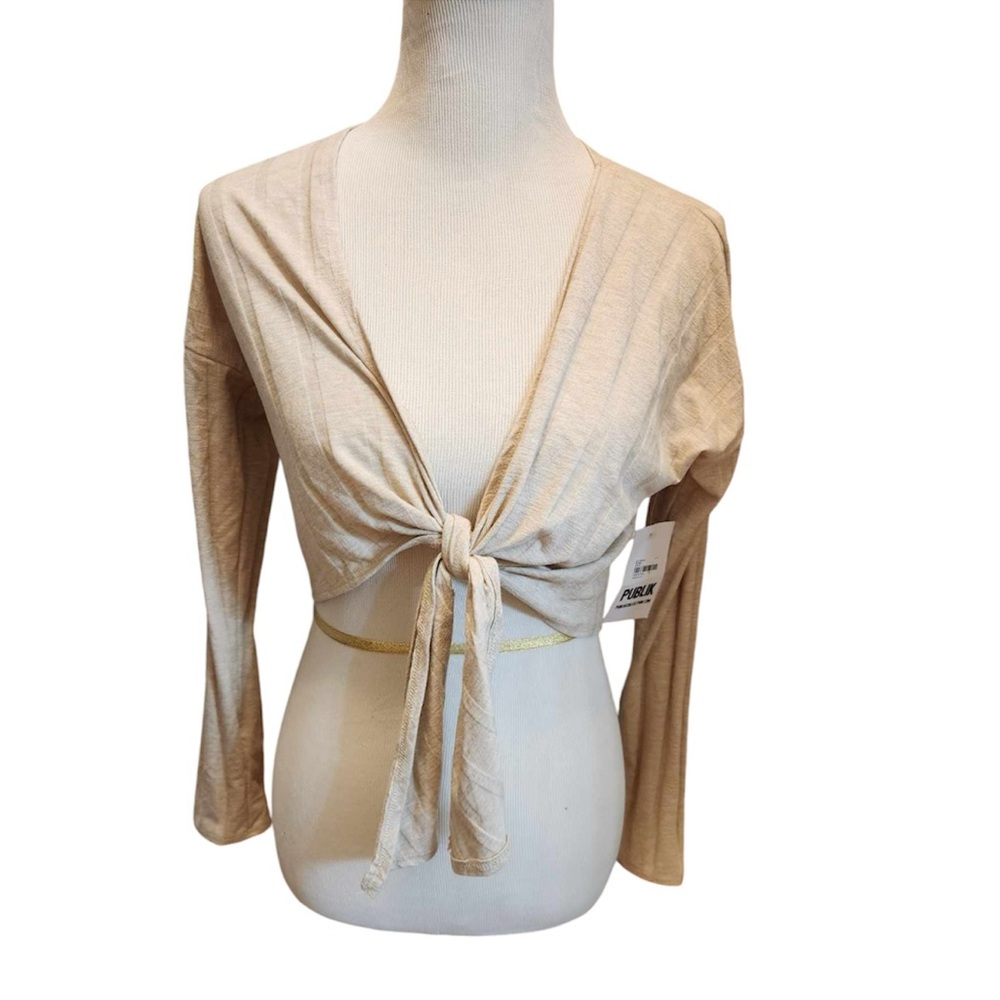 B2G1 FREE! Publik Cropped Tie Front Knit Shrug Top